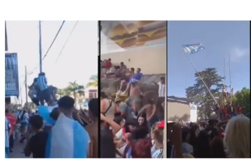 அர்ஜென்டினா வெற்றி கொண்டாட்டம் - கீழே விழுந்து எலும்பை உடைத்துக் கொண்ட ரசிகர்கள்..!