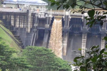 கொத்மலை நீர்தேக்கத்தின் வான் கதவு திறப்பு