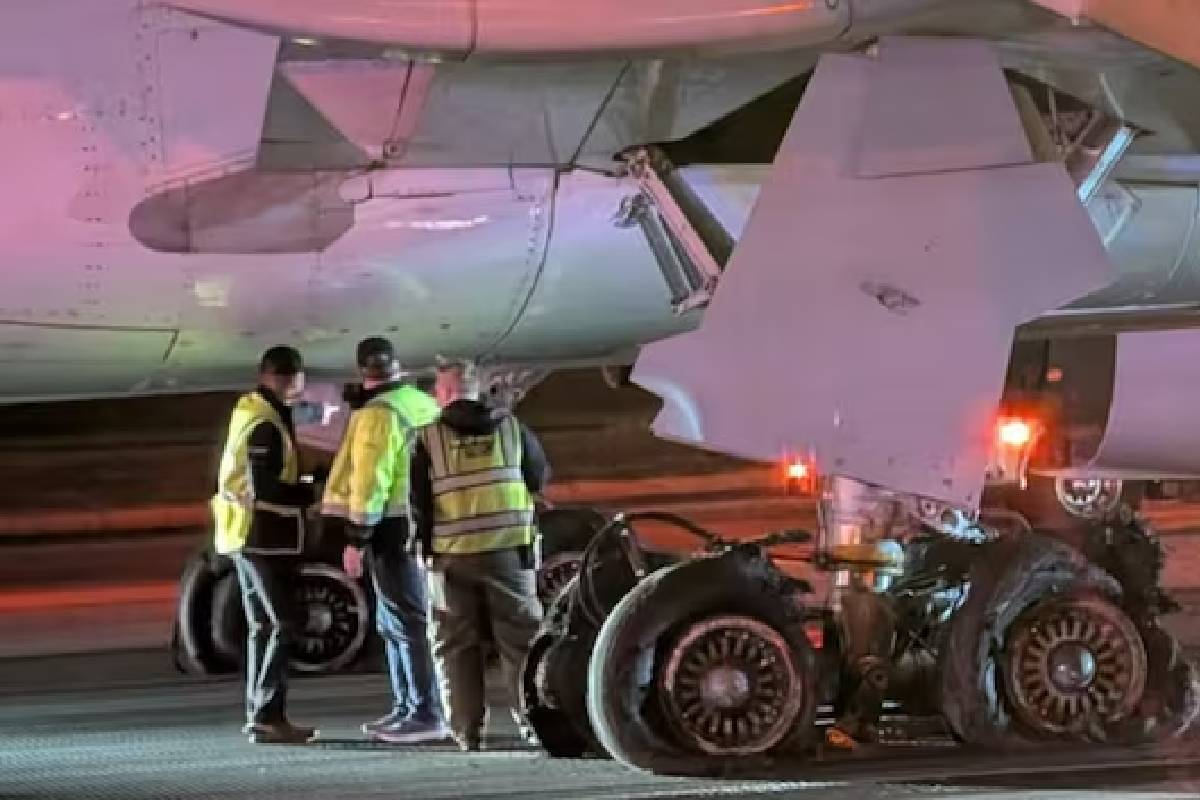 அமெரிக்கன் ஏர்லைன்ஸ் விமானம் தரையிறங்கியபோது விபத்து! | American Airlines Plane Incident Tire Bursts அமெரிக்கன் ஏர்லைன்ஸ் விமானம் தரையிறங்கியபோது விபத்து! | American Airlines Plane Incident Tire Bursts