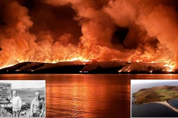 முழுமையாக பற்றியெரிந்த ஒரு பிரித்தானிய தீவு: பதைபதைக்கவைக்கும் காட்சிகள்