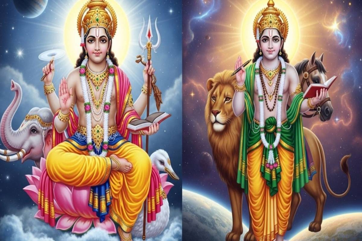 புதன் - குருபகவான் இணைப்பால் சூப்பர் ஸ்டாரா ஜொலிக்கப்போகும் 3 ராசிகள் ; உங்க ராசி இதுல இருக்கா? | Puthan Guru Inaippu Athirstam Perum Rasi புதன் - குருபகவான் இணைப்பால் சூப்பர் ஸ்டாரா ஜொலிக்கப்போகும் 3 ராசிகள் ; உங்க ராசி இதுல இருக்கா? | Puthan Guru Inaippu Athirstam Perum Rasi