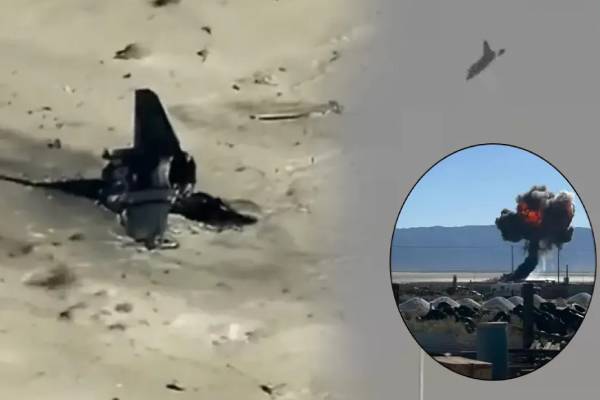 அமெரிக்காவில் கீழே விழுந்து நொறுங்கிய போர் விமானம்...! | Us F 16 Fighter Jet Crashes In California Desert
