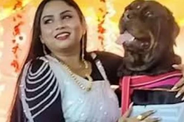 வளர்ப்பு நாயின் பிறந்த நாளை ரூ.5 லட்சம் செலவில் பிரம்மாண்டமாக கொண்டாடிய பெண்