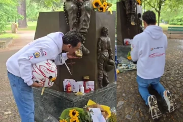 அஜித்தின் ரோல் மாடல் ரேஸர்.. காலுக்கு முத்தம் கொடுத்து மரியாதை செலுத்திய அஜித்