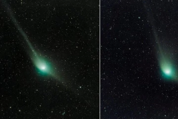 ජීවිතයේ එක් වරක් පමණක් දක්නට ලැබෙන දුර්ලභ හරිත වල්ගාතරුව තව දින දෙකකින් පෘථිවියට.(VIDEO)