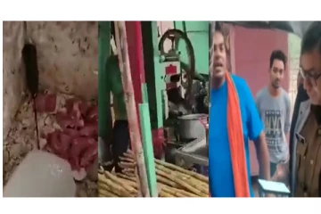 கரும்புச் சாற்றில் பச்சை இறைச்சிச் சாற்றை கலந்து விற்ற கொடூரம்... - வைரலாகும் அதிர்ச்சி வீடியோ