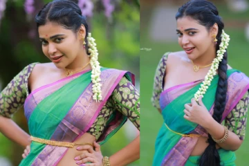 நடிகை தர்ஷா குப்தா சேலையில் வேற லெவல் போஸ்