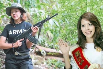 சர்வதேச அழகி போட்டியில் பங்கேற்ற பெண் மியான்மருக்கு எதிரான இணைந்த கிளர்ச்சியாளர்கள்