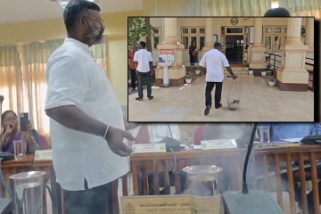 மானிப்பாய் சபைக்கு நெருப்பு சட்டியுடன் வந்த உறுப்பினரால் பரபரப்பு!