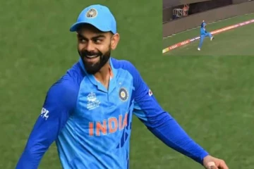 சிக்ஸர் என நினைத்த வீரர்.. கேட்ச் பிடித்து மிரள வைத்த கோலி.. வைரலாகும் வீடியோ