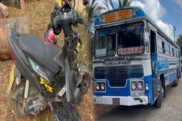 முல்லைத்தீவில் பேருந்துடன் மோட்டார் சைக்கிள் மோதி விபத்து: இருவர் படுகாயம்