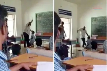 மாணவன் ஒருவரை மூர்க்கத்தனமாக தாக்கிய ஆசிரியர்