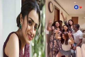 நண்பர்களுடன் குத்தாட்டம் போட்ட நடிகை த்ரிஷா... தீயாய் பரவும் காணொளி!