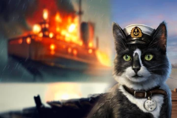 மூன்று கப்பல்கள் மூழ்கியபோதும் உயிர்பிழைத்த அதிர்ஷ்டசாலி பூனை!