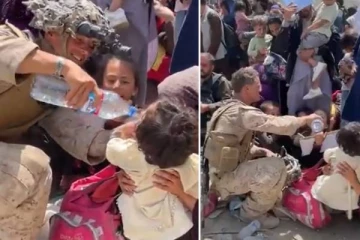 சுட்டெரிக்கும் வெயிலில் தாகத்தில் தவித்த ஆப்கானிஸ்தான் குழந்தைகள்.. அமெரிக்க இராணுவ வீரர் செய்த செயல்! வைரலாகும் வீடியோ