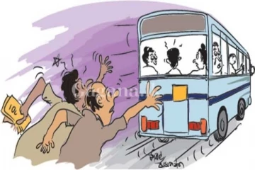 ගලේවෙල ප්‍රදේශයේදී මගීන් සමග බසයක් පැහැර ගනී