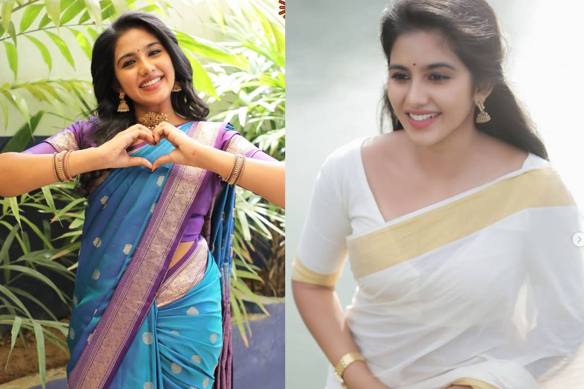 சிங்கப்பெண்ணே சீரியல் நடிகை மனிஷாவா இது!! புடவையில் இப்படி அழகா இருக்காங்க.. | Singappenne Serial Actress Maneesha Mahesh Photos