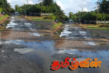 கிளிநொச்சி- கண்டாவளை பிரதான வீதியின் திருத்த வேலைகள் இடைநிறுத்தம்