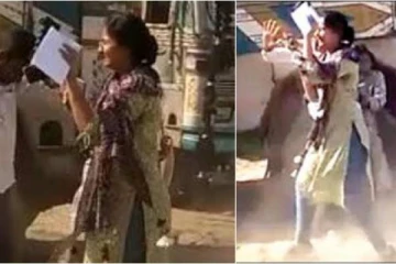 மணல் கடத்தலை தடுத்த பெண் அதிகாரி: கற்களை வீசி தரதரவென இழுத்து சென்ற கும்பல்! வீடியோ