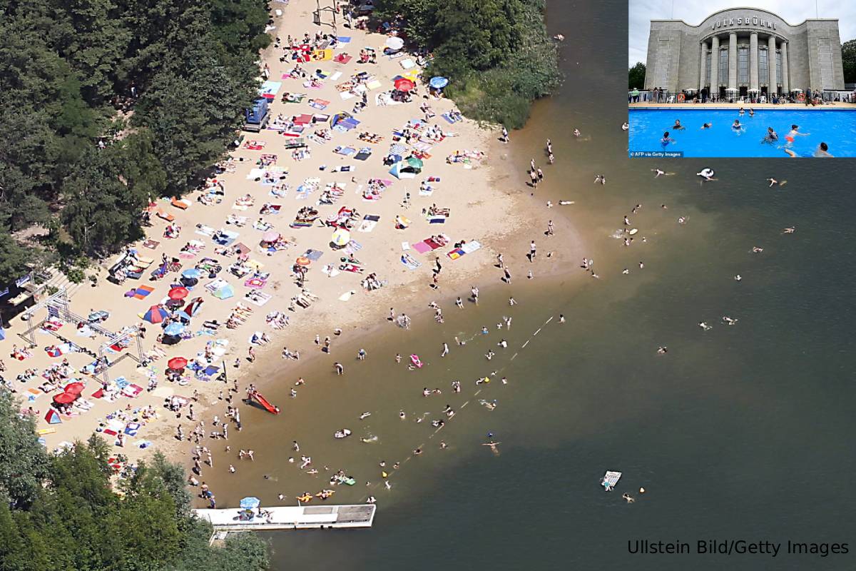 Swimming pool heatwave in germany