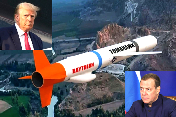Trump Ukraine missile support, Tomahawk missiles to Ukraine, Russia nuclear warning Trump, Medvedev Trump missile threat, US-Russia tensions 2025, Ukraine long-range weapons, Zelensky Trump arms deal, US military aid Ukraine