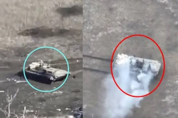 கண்ணி வெடிகளில் சிக்கி தெறிக்கும் ரஷ்ய டாங்கிகள்: பரபரப்பு வீடியோ காட்சி