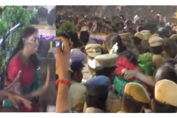 திருவிழாவிற்கு  சென்ற எம்.பி ஜோதிமணிக்கு அனுமதி மறுப்பு - கம்பி வேலியை ஏறிகுதித்து சென்றார்..!