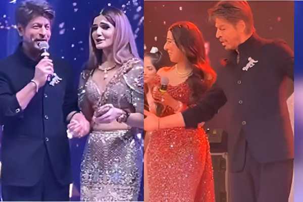 நாக்கிலே குங்குமப்பூன்னு சொல்லுங்க!! வற்புறுத்திய பெண்ணுக்கு பதிலடி கொடுத்து கலாய்த்த ஷாருக்கான்.. | Srk Handles Awkward Moment With Humour Viral Video