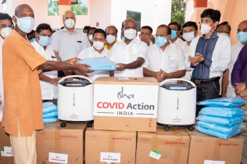 கோவைக்கு 500 ஆக்சிஜன் செறிவூட்டிகள் வழங்கிய ஈஷா யோகா மையம்