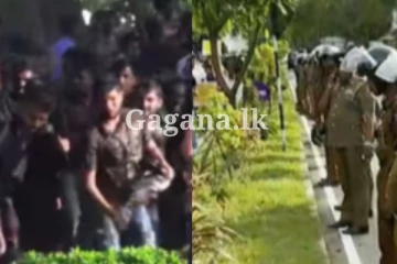 පොලීසියෙන් ජල ප්‍රහාරයක් - වාහන ගමනාගමනයත් සම්පූර්ණයෙන්ම අවහිර වෙයි..