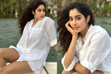 பெட்டில் படுத்தபடி கவர்ச்சி போஸ்!! இளசுகளை ஈர்க்கும் ஜான்வி கபூர்..