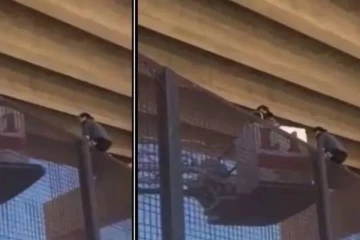 18 அடி உயர இரும்பு வேலியில் ஏறி சிக்கிக் கொண்ட கர்ப்பிணி! திக் திக் நிமிடங்கள்