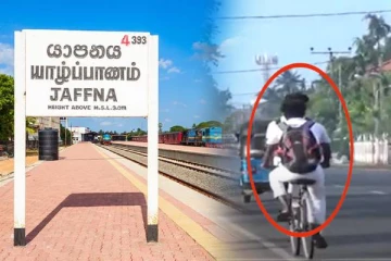 யாழில் ஆபத்தான முறையில் துவிச்சக்கரவண்டி செலுத்தும் மாணவர்கள்