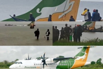 මගී ගුවන් යානයක් විලකට කඩා වැටෙයි - (VIDEO /PHOTOS)