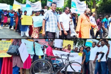 இல்மனைட் தொழிற்சாலை அமைப்பதற்கு எதிர்ப்பு தெரிவித்து வாகரையில் போராட்டம்