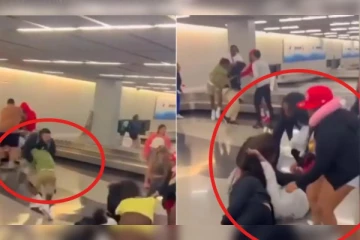 விமான நிலையத்தில் அடித்துக் கொண்ட பயணிகள்: இணையத்தில் பரபரப்பை கிளப்பும் வீடியோ