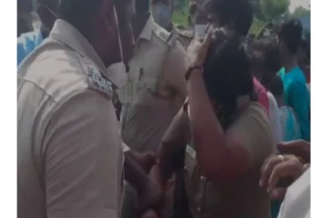 சிவகாசி அருகே சாலை மறியல் போராட்டம்: தடுப்பு பணியில் இருந்த பெண் காவலருக்கு தலையில் காயம்