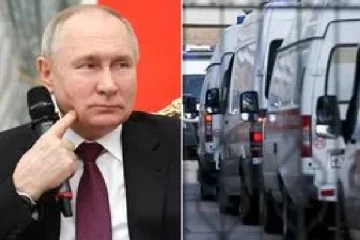 நீண்ட வரிசையில் காத்துக்கிடக்கும் ஆம்புலன்ஸ் சேவை வாகனங்கள்... உண்மையை மறைக்கும் ரஷ்யா