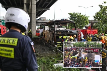 தாய்லாந்தில் விபத்துக்குள்ளான பள்ளி பேருந்து: கேள்விக்குறியாகியுள்ள 20 குழந்தைகளின் உயிர்!
