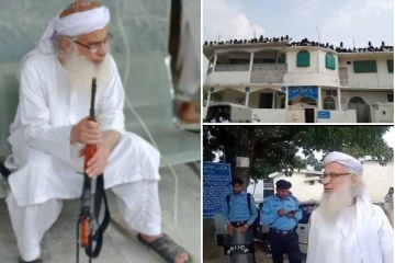 பாகிஸ்தான் பாடசாலையில் ஏற்றப்பட்ட தலிபான் கொடி.. அகற்ற குவிந்த பொலிஸை துப்பாக்கியுடன் மிரட்டி விட்ட மதகுரு! வைரலாகும் வீடியோ