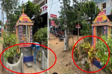 பிள்ளையார் ஆலய சுற்றுச்சுவர் பொலிஸார் வற்புறுத்தலால் இடிப்பு