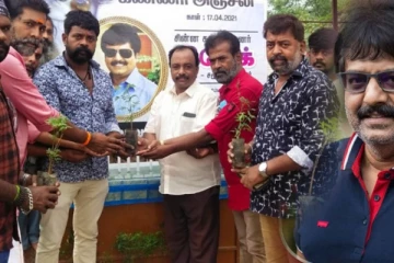 நடிகர் விவேக் மறைவிற்கு 59 மரக்கன்றுகள் நட்டு வைத்து கோவை நடிகர் சங்கம் அஞ்சலி