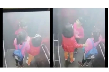 லிப்டில் மாட்டிக்கொண்ட 3 சிறுமிகள் - பயந்து கதறிய குழந்தைகள்