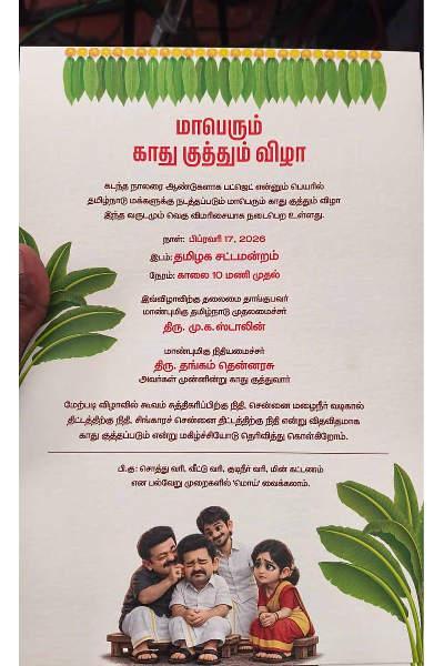 ”மாபெரும் காது குத்தும் விழா” அழைப்பிதழுடன் அதிமுக | Tamil Nadu Budget Is An Ear Piercing Festival