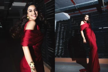 சிவப்பு நிற உடை.. சொக்க வைக்கும் அழகில் நடிகை மீனாட்சி சவுத்ரி