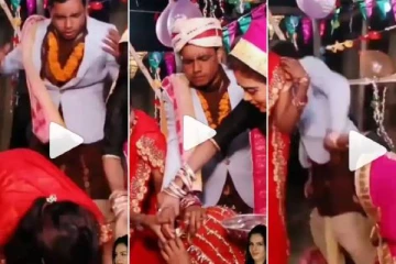 திடீரென மயக்கம் போட்ட மணமகள்!! அடுத்த நொடியே மணமகன் செய்த காரியம்- வைரல் வீடியோ