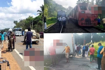 බිහිසුණු දුම්රිය අනතුරක්..03ක් මරුට..අද සිදුවූ දෙවෙනි දුමිරිය ගැටුම(PHOTOS)..