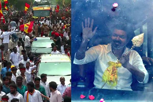 tvk vijay in trichy with vel