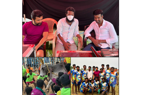 ஜல்லிக்கட்டுக்கு தயாரான சூர்யா ! நடிகர் சூரி வெளியிட்ட புகைப்படங்கள்... | Vaadivasal Test Shoot Soori Visit