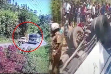 தலைகீழாக கவிழ்ந்த மற்றுமொரு பேருந்து! பதற வைக்கும் சிசிரிவி காட்சிகள்(Video)